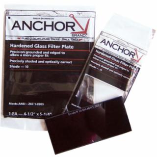 Anchor Brand Filter Plates, Shade 8, 4 1/4 in x 2 in, Hardened Glass (101-FS-1H-8)