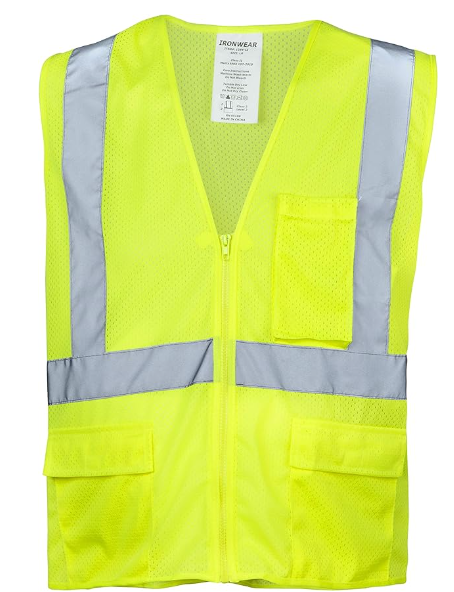 Ironwear Class II Lime Fire Retardant Safety Vest, Medium (1284FR-LZ)