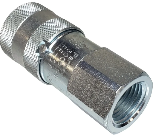 Parker FEM-371-8FP, 3/8″, Female Coupler, 1/2-14 NPSF, 6 GPM, 3,000 PSI, Flush Face, ISO 16028, FF Series