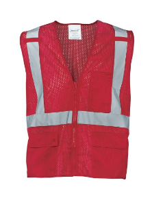 Ironwear® 1284FR-RZ-RD Economy Hi-Vis Red Flame-Resistant Vest, Medium