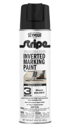 Seymour 20-363 Stripe 3-Series Inverted Ground Marking Paint, Black (15oz)