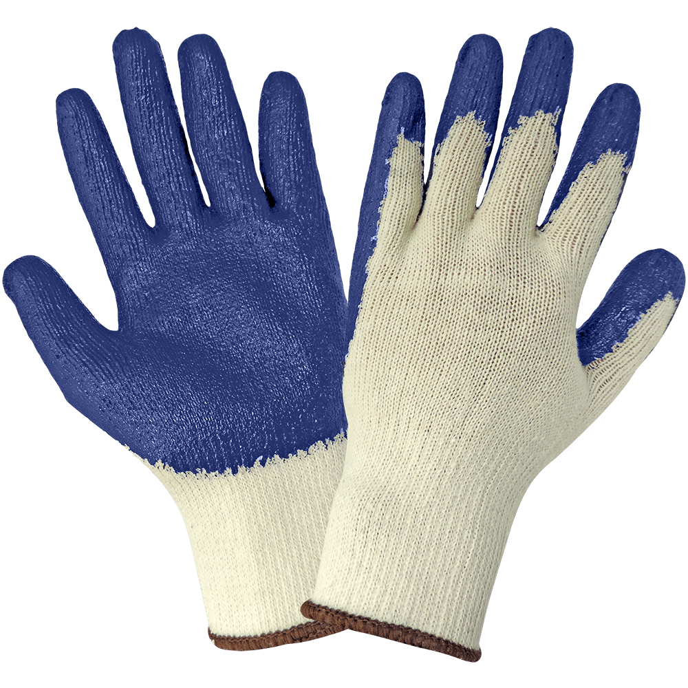 Global Glove String Knit Rubber Dipped Gloves S966, Large, 12 pairs