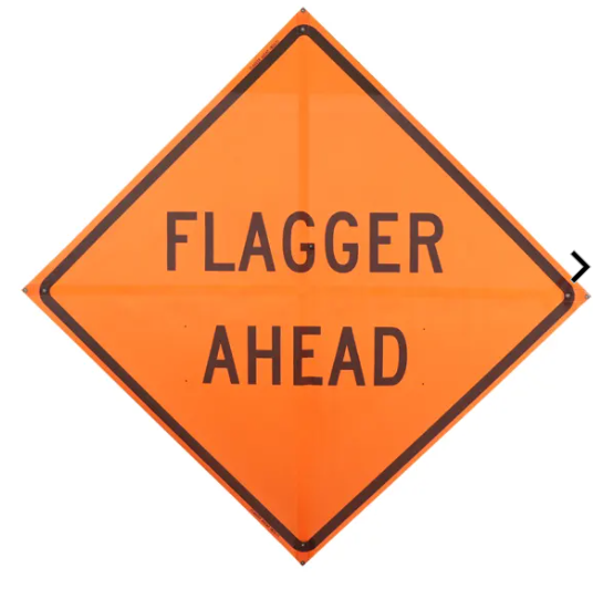 Vizcon Sign 48" Mesh w/ Sewn Pockets Utility Work Ahead 24048-MEZ-UWA
