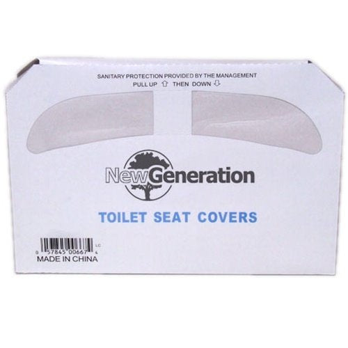 New Generation Toilet Seat Covers, White, Half-Fold, 250 Covers Per Pack, 20 Packs Per Case (GENTSC)