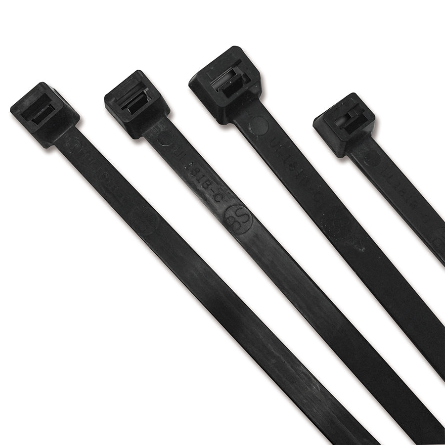 Anchor Brand 750UVB Stabilized Cable Ties, 50 lb Tensile Strength, 7.6 in L, Black, 100 Ea/Bag (102-750UVB)