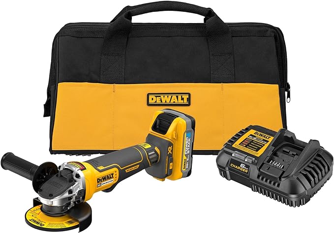 Dewalt 20V MAX* XR® Brushless Cordless 4-1/2 in. Paddle Switch Small Angle Grinder Kit with DEWALT POWERSTACK™ 5Ah Battery DCG413H1