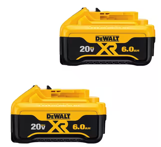 Dewalt 20V MAX XR Premium Lithium-Ion 6.0Ah Battery Pack (2 Pack) (DCB206-2)