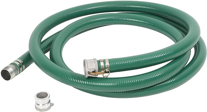 Camlock 2" X 20' Green/Clear Suction Hose Fem Cam X Male Cam (A007-0326-3120)