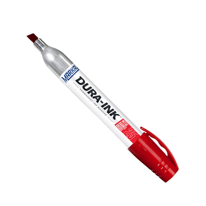 Markal 96222 Red DURA-INK Metal Barrel Chisel Permanent Ink Marker (96222)