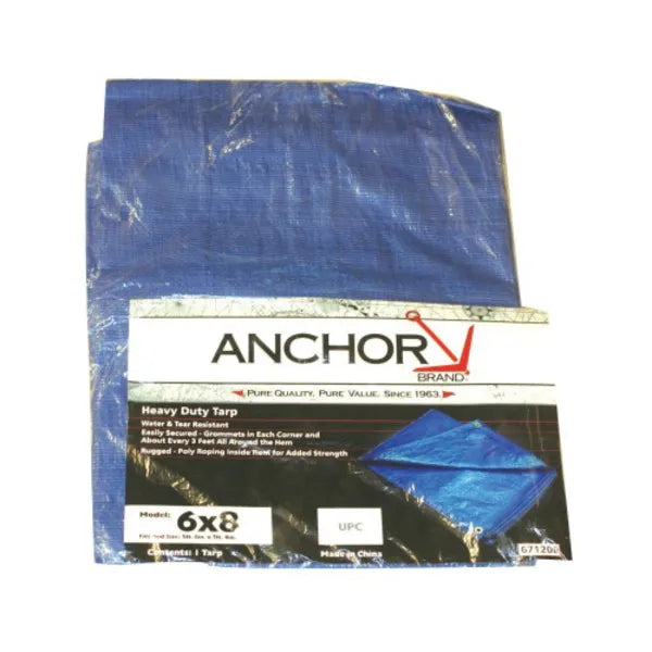 brand in tarp Anchor Brand Multiple Use Tarp, 16 ft W x 20 ft L, Polyethylene, Blue