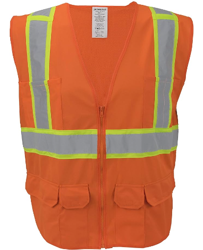 Ironwear® 1277FR-Z-RD Class 2 Hi-Vis Orange Flame Resistant Surveyor Vest – X-Large