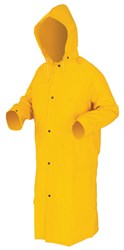 MCR Safety 240CX4 49-Inch Classic Plus PVC/Polyester Corduroy Collar Coat with Detachable Hood and Cape Vented Back, Yellow, 4X-Large