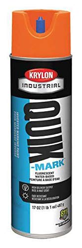 Krylon A03700004 Quik-Mark Water Based Inverted Marking Paint - Fluorescent Orange - 20 oz Can (Net Weight 17 oz)