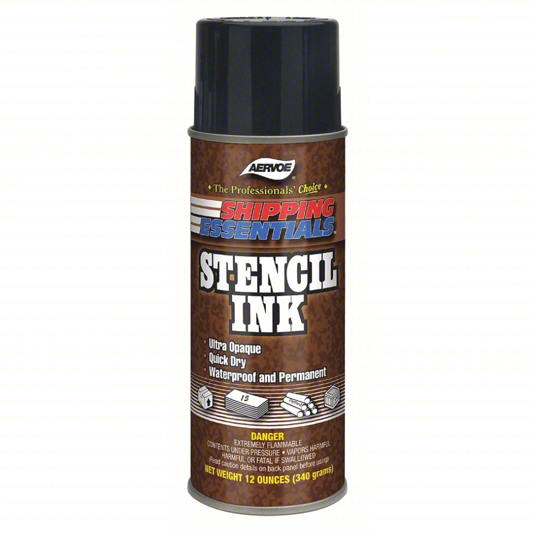 AERVOE 2801 Stencil Ink: Red, 12 oz Container Size, Waterproof, 1 Can