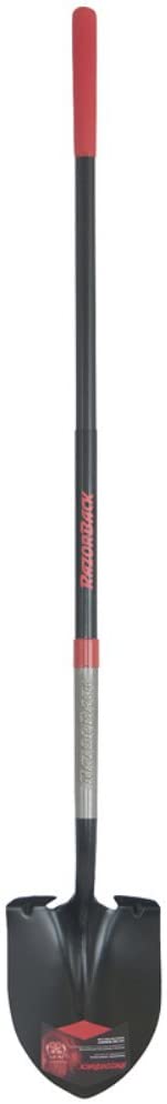 RazorBack 2594400 Round Point Shovel, Long Fiberglass Handle, Cushion-Grip