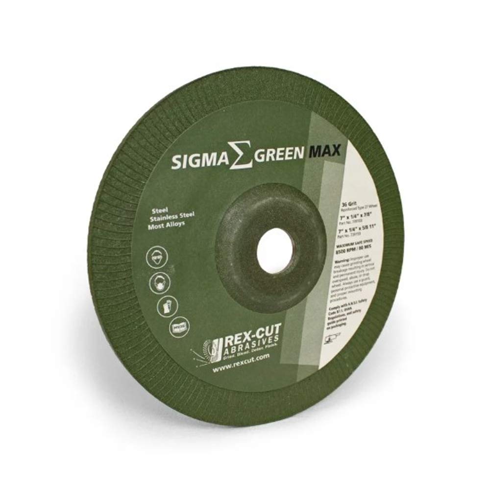 Rex-Cut 739150 - Grinding Wheels, 4-1/2" x 1/4" x 5/8"-11, Type 27, Zirconium/Aluminum Oxide