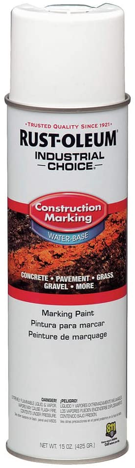 Rust-Oleum 264692-12PK Industrial Choice M1400 System Water-Based Construction Marking Paint, 17 oz, White