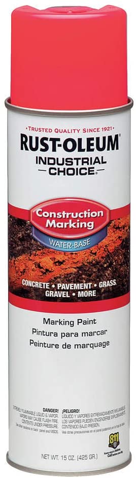 Rust-Oleum 264702-12PK Industrial Choice M1400 System Water-Based Construction Marking Paint, 17 oz, Fluorescent Pink