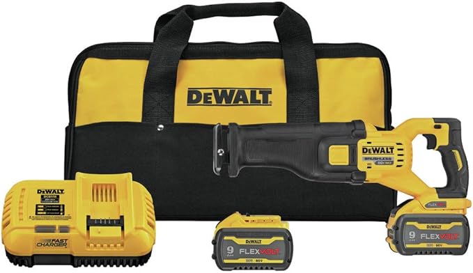DEWALT DCS389X2 FLEXVOLT 60V MAX Cordless Brushless Reciprocating Saw with (2) FLEXVOLT 9.0Ah Batteries
