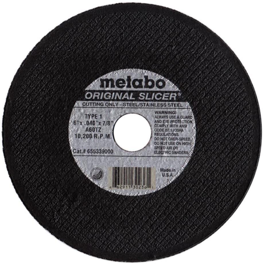 Metabo 655331000 - 4-1/2" X .040" X 7/8" Cutting Wheel, Original Slicer, Type 1, Aluminum Oxide, 15,000 RPM, 60 Grit