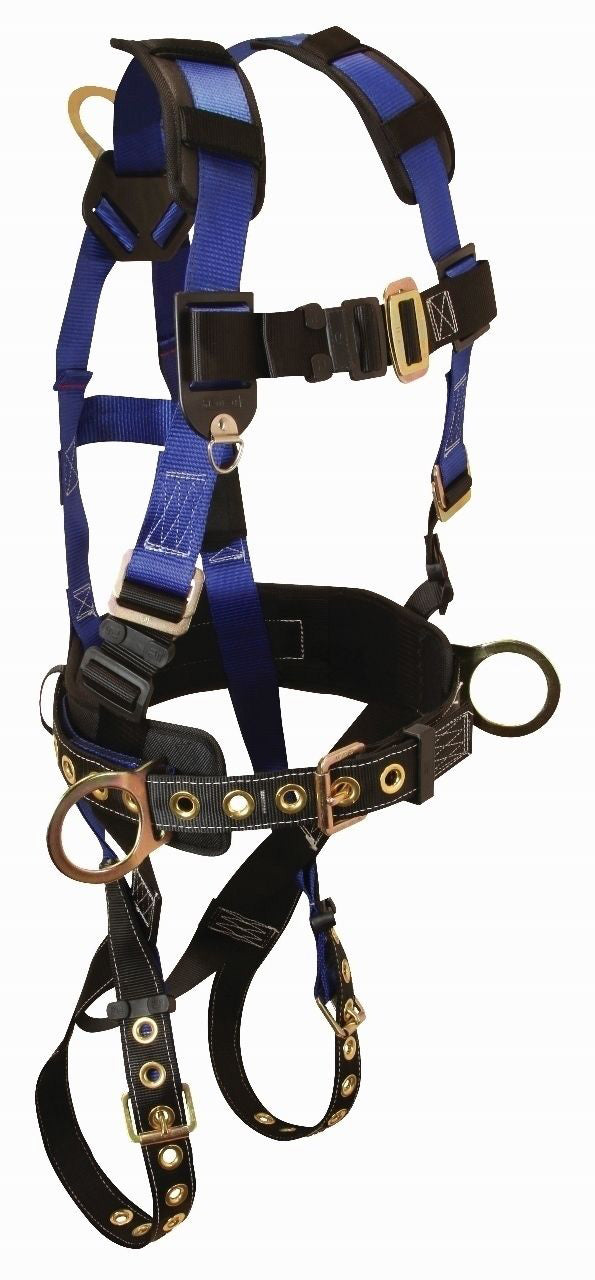 Fall Tech 7073 Contractor 3D Construction Belted Full Body Harness, XXL