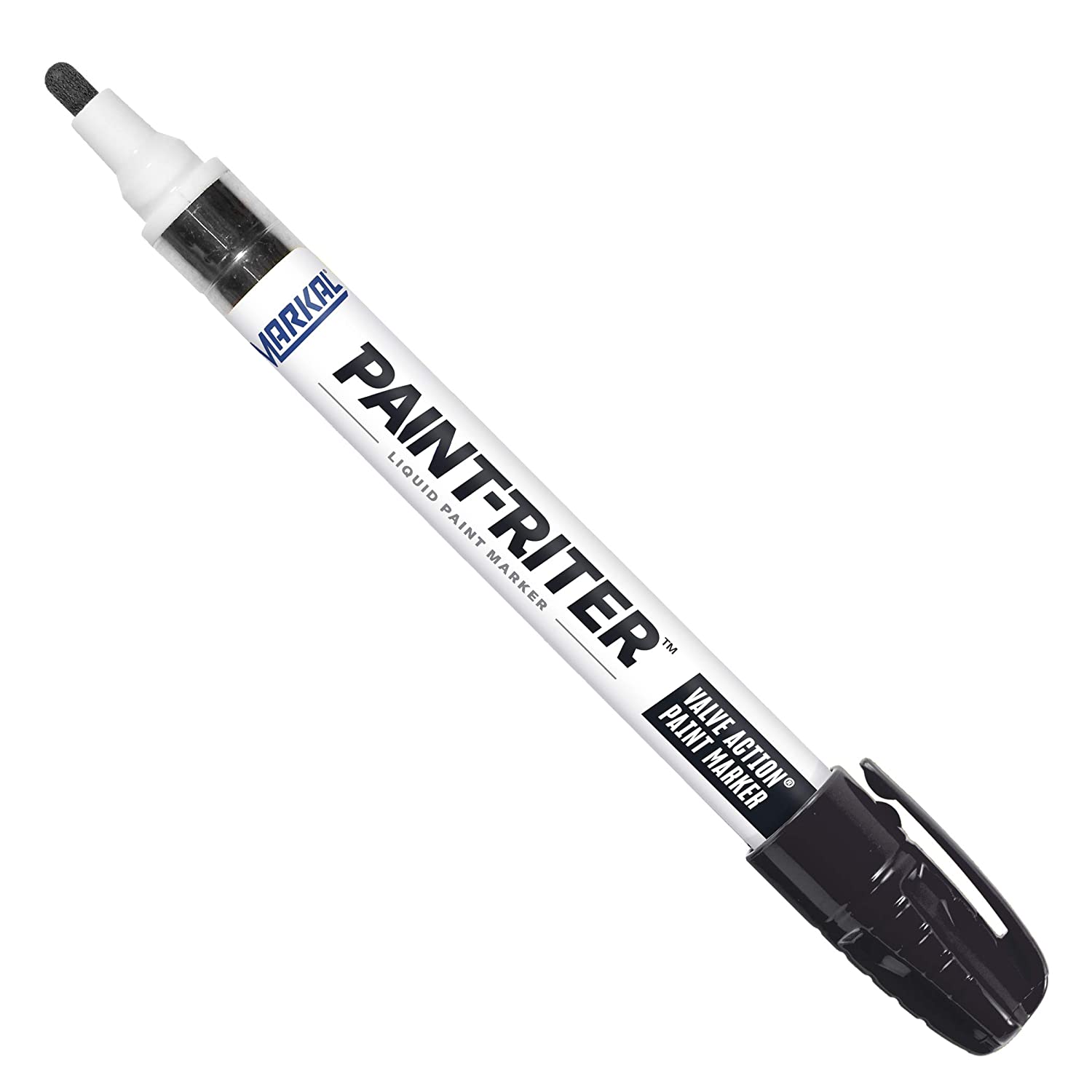 Markal 96823 Paint-Riter Valve Action Marker, Black, 1/8" Bullet Tip Paint Marker