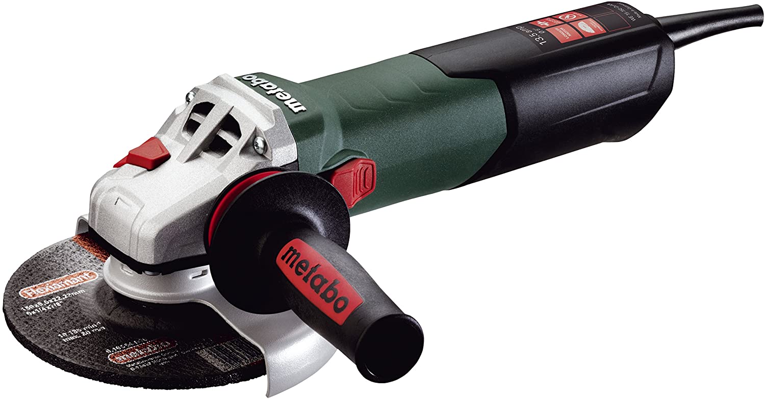 Metabo 6-inch Angle Grinder, 13.5 Amp, 9,600 RPM, Lock-on Switch, Made in Germany, WE 15-150 Quick, 600464420, Green