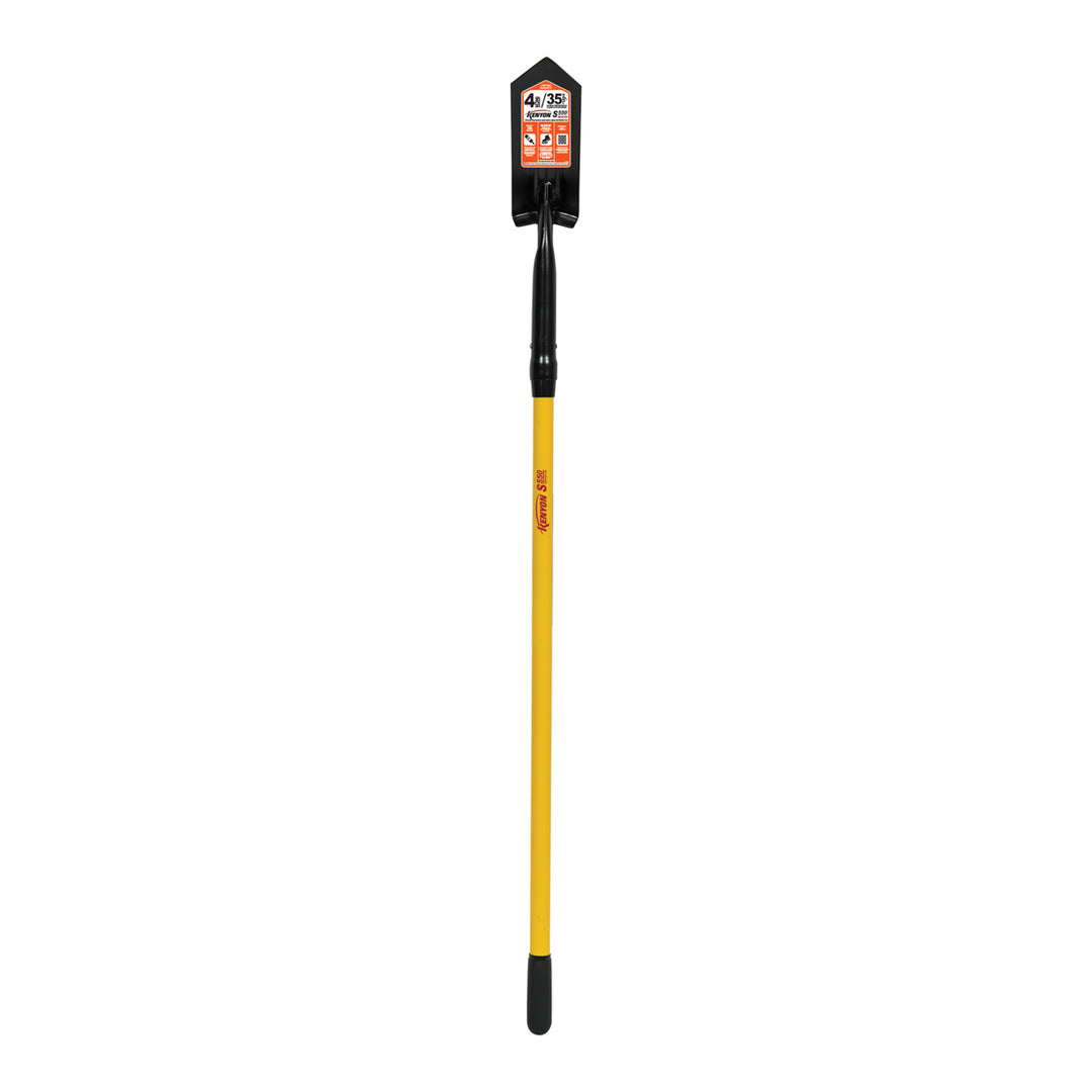 Seymour 4" Trenching/Cleanout Shovel, 48" Yellow Fiberglass Handle, 11 gauge steel, 35° angle (89124)