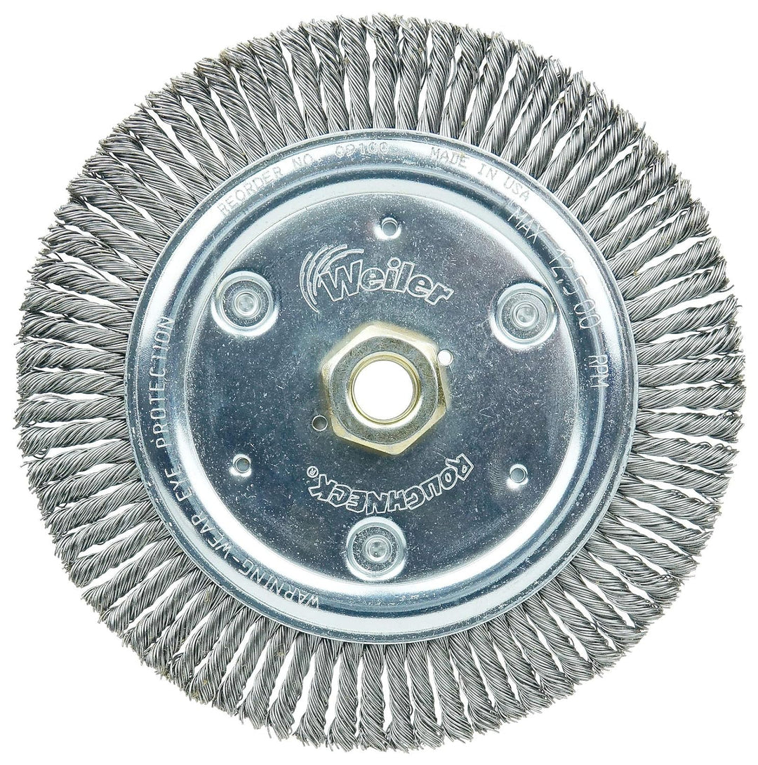Weiler 09100 Roughneck Sr. 7" Root Pass Weld Cleaning Brush, .020" Steel Wire Fill, 5/8"-11 UNC Nut