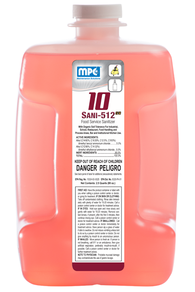 MPC Sani-512 Concentrated Food Service Sanitizer, 80 oz (Case of 2)