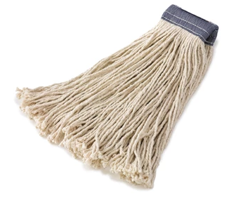 Rubbermaid Value Pro Cut-End Cotton Wet Mop Head, 24 oz, Cotton, 1 in Headband (FGV11800WH00)