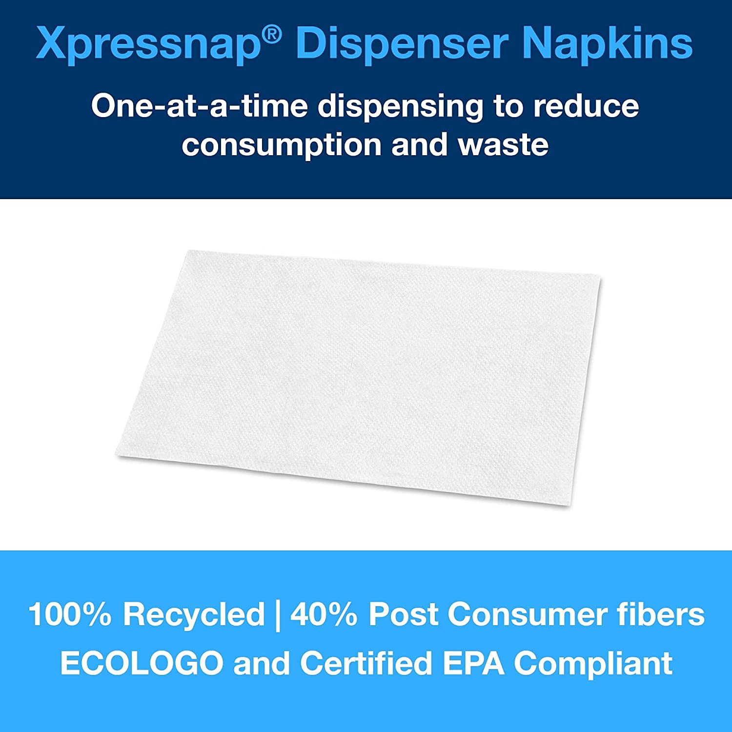 Tork Xpressnap DX900 White Dispenser Napkin N4, Advanced, Interfold 1-ply, 13" x 8.5", 12 Packs of 500 napkins