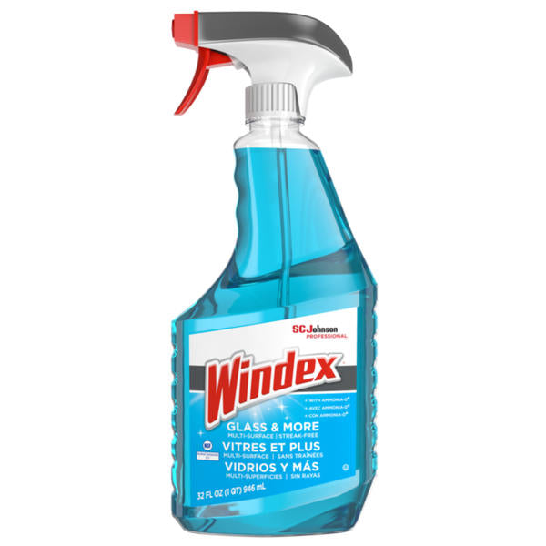 Windex Glass Cleaner with Ammonia-D, 32oz Trigger Spray Bottle, 1 Bottle