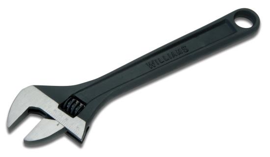 15" Adjustable Wench With Black Phosphate Finish, Heavy Duty Industrial Grade. Measurement Scale On Head Shows Fastener Size. Williams® # JHW13615A