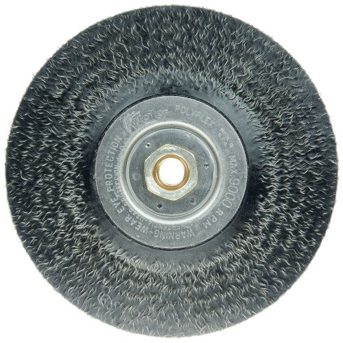 7" Polyflex Encapsulated Root Pass Weld Cleaning Brush, .014" Steel Fill, 5/8"-11 UNC Nut