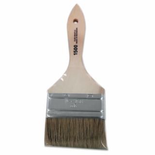 White Chinese Bristle Paint Brush, 3/8 in Thick, 3 in Wide, Wood Handle