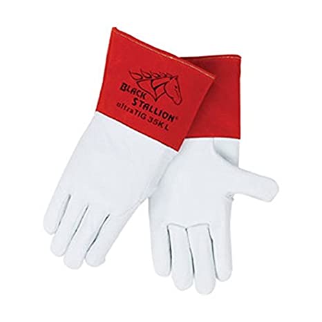 Black Stallion 35K Premium Grain Kidskin TIG Welding Gloves, L
