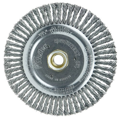 Roughneck Jr. 6" Filler Pass Weld Cleaning Brush, .023" Steel Wire Fill, 5/8"-11 UNC Nut (08916)