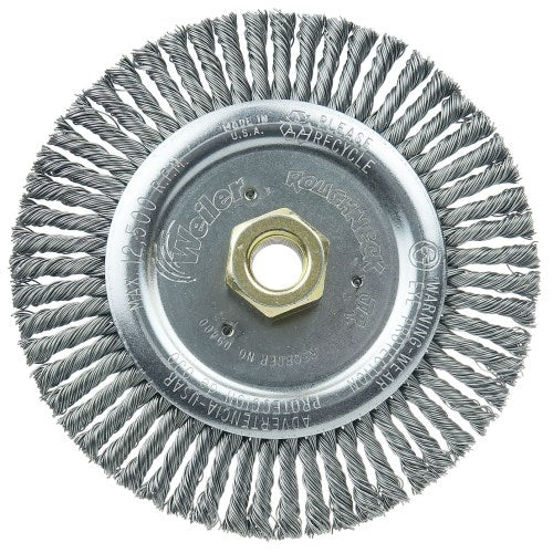 Roughneck Jr. 6" Filler Pass Weld Cleaning Brush, .023" Steel Wire Fill, 5/8"-11 UNC Nut (08916)