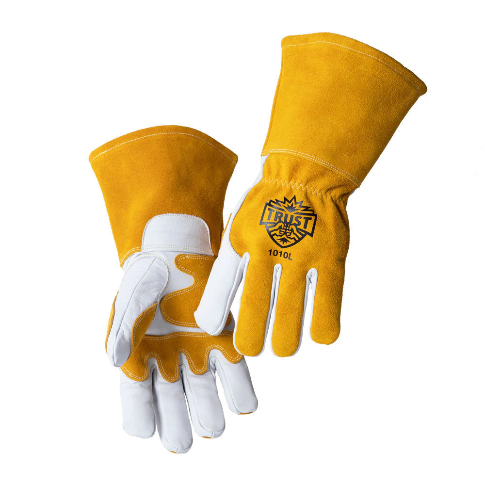 Trust Protection 1010 MIG Welding Gloves, Premium Top Grain/Split Cowh ...