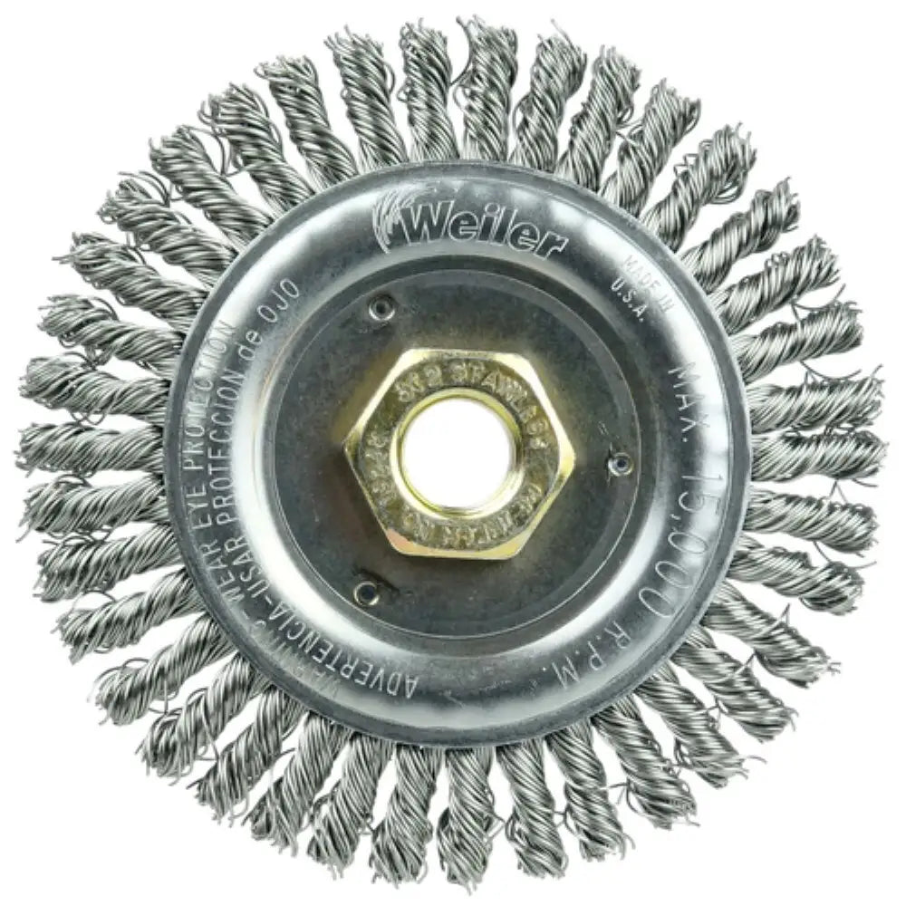Roughneck Jr. 4-1/2" Stringer Bead Wire Wheel, .020" Stainless Steel Fill, 5/8"-11 UNC Nut