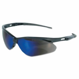 KleenGuard V30 Nemesis 14481 Safety Eyewear, Blue Mirror Lens, Anti-Scratch, Nylon, Black Temple