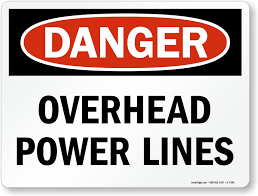 Sign: Danger Overhead Lines 18x24 Coroplast (Red & White)