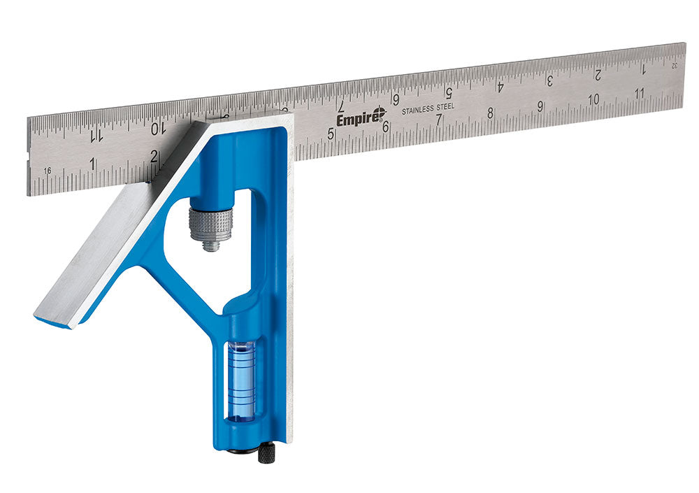 Empire Level E250 12-Inch Heavy Duty Professional Combination Square w/ Etched Stainless Steel Blade and True Blue