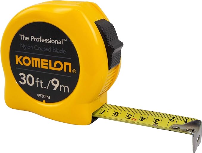 Komelon 4930IM The Professional 30-Foot Inch/Metric Scale Power Tape, Yellow