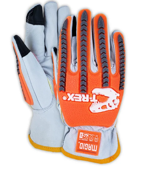 Magid T-REX Rebel Series Goatskin Touchscreen Compatible Driver Style Impact Glove – Cut Level A4 (Medium) 1 Pair