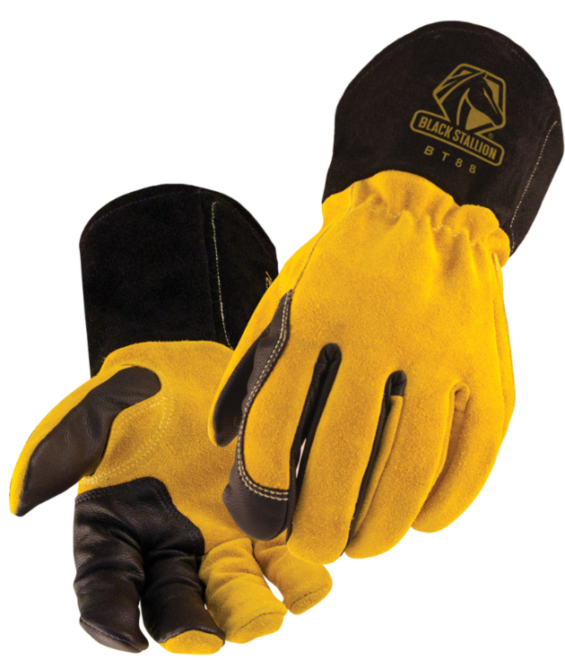 Revco Black Station Premium 3 Kidskin Finger Cowhide Back TIG Welding Gloves - BT88 LARGE