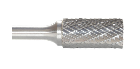 1/2" x 1" x 1/4" Drillco Double Cut Carbide Bur SB-5 (Cylindrical with End Cut)