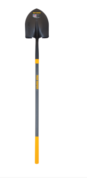 True Temper 2584300 Round Point Shovel Forged with Comfort Step and Cushion End Grip Fiberglass Handle