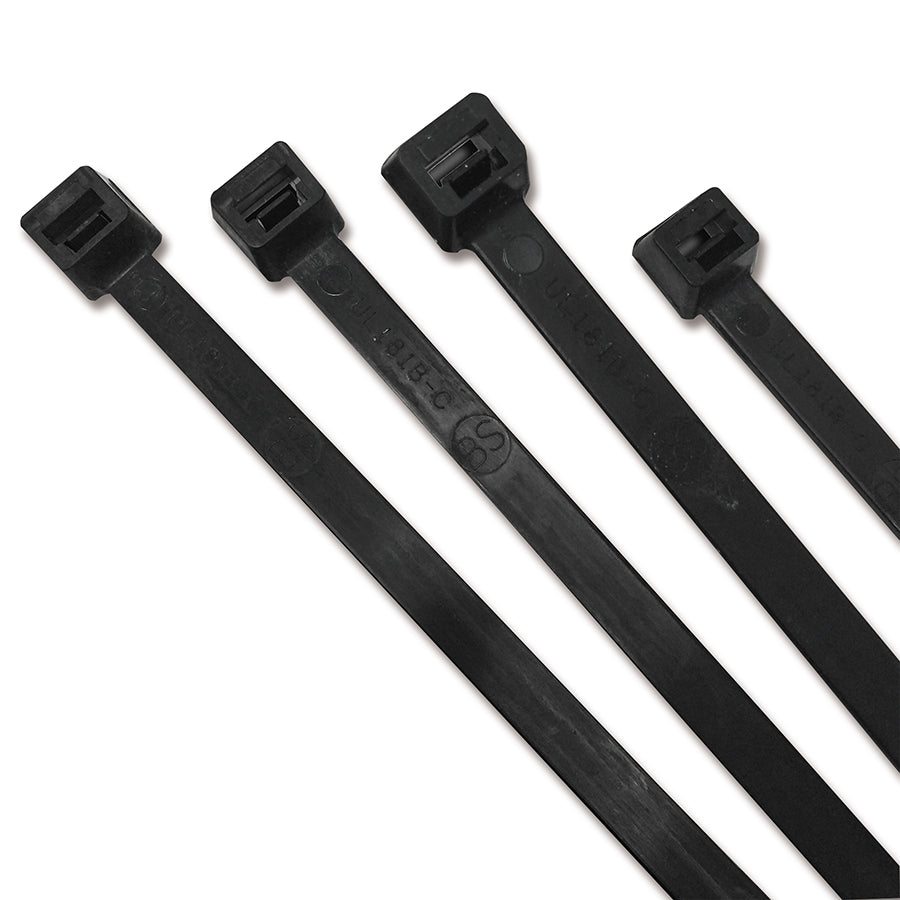 Anchor Brand UV Stabilized Cable Ties, 50 lb Tensile Strength, 14.6 in L, Black, 100 Ea/Bag (102-1450UVB)